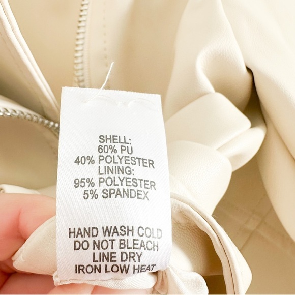 NWT Lulu’s Cool to the Core Ivory Vegan Leather Moto
Jacket - Picture 10 of 12